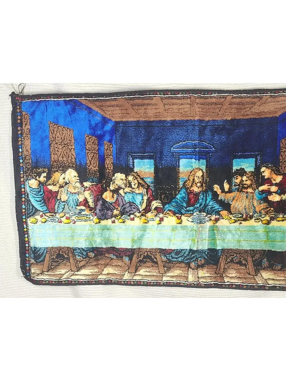 Vtg Velvet Tapestry Cotton Wall Art 39x20
